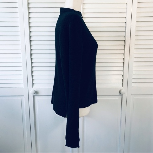 3/$25 CLOSET SPACE Black Cut-Out Front Acrylic Sweater Size Large - Picture 7 of 10